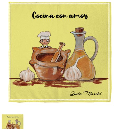 PAÑO COCINA 50X50 COCINA CON AMOR